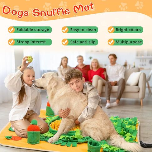 YAOGEG Snuffle Mat for Dogs, Interactive Slow Feeding Snuffle Mat, Enrichment Food Puzzles Toys for Pet Mental Stimulation Snuffle Toys for Dog in Kuwait