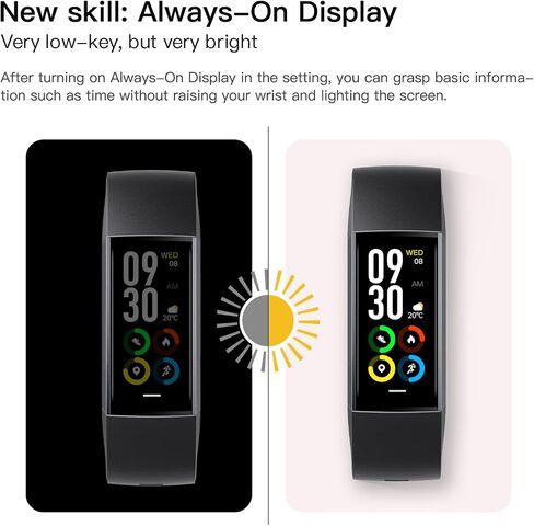 Fitness Tracker Heart Rate Monitor Blood Pressure Watch, Pedometer Step Counter Sleep Monitor Activity Tracker, 1.1" Amoled Screen Fitness Watch for Women Men in Saudi Arabia