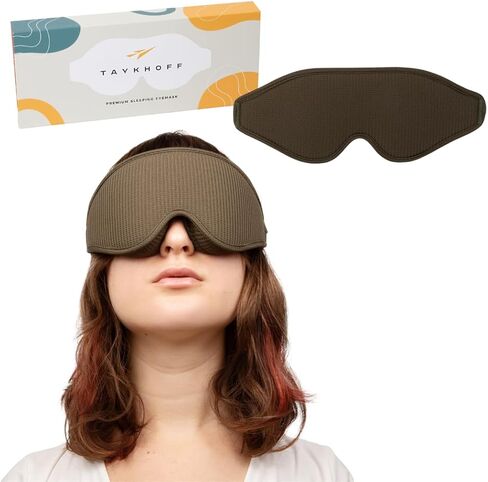 Premium Fabric Sleep Mask - 100% Light Blocking Eye Mask with 3D Contour Comfort Designed for a Comfortable Sleep - Fits Men and Women - Ideal for Travel (Creamy Pink) in Saudi Arabia