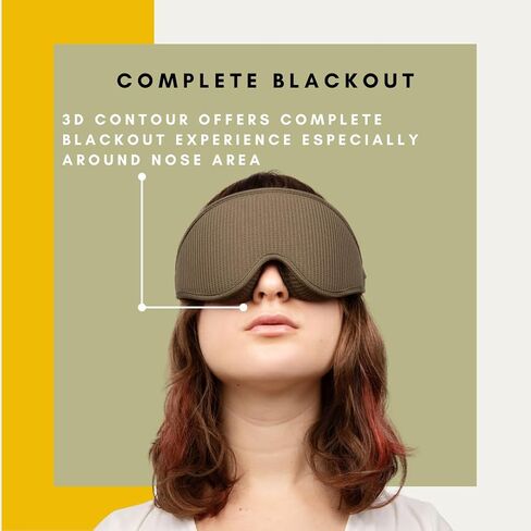 Premium Fabric Sleep Mask - 100% Light Blocking Eye Mask with 3D Contour Comfort Designed for a Comfortable Sleep - Fits Men and Women - Ideal for Travel (Creamy Pink) in Saudi Arabia