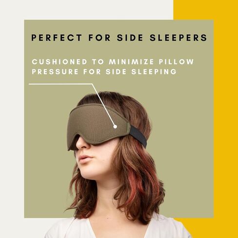 Premium Fabric Sleep Mask - 100% Light Blocking Eye Mask with 3D Contour Comfort Designed for a Comfortable Sleep - Fits Men and Women - Ideal for Travel (Creamy Pink) in Saudi Arabia