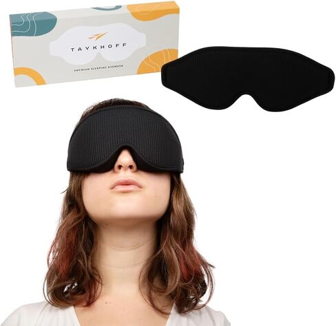 Premium Fabric Sleep Mask - 100% Light Blocking Eye Mask with 3D Contour Comfort Designed for a Comfortable Sleep - Fits Men and Women - Ideal for Travel (Creamy Pink) in Saudi Arabia