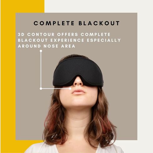 Premium Fabric Sleep Mask - 100% Light Blocking Eye Mask with 3D Contour Comfort Designed for a Comfortable Sleep - Fits Men and Women - Ideal for Travel (Creamy Pink) in Saudi Arabia