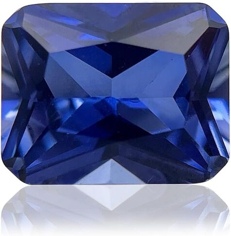 Gryrigns Cornflower أزرق فضفاض حجر الياقوت الاصطناعي قطع مشع مكون من أحجار كريمة اكسيد الالمونيوم الأوجه 3A VVS (8.58 قيراط، 14 × 10 مم، قطعة واحدة) in Kuwait