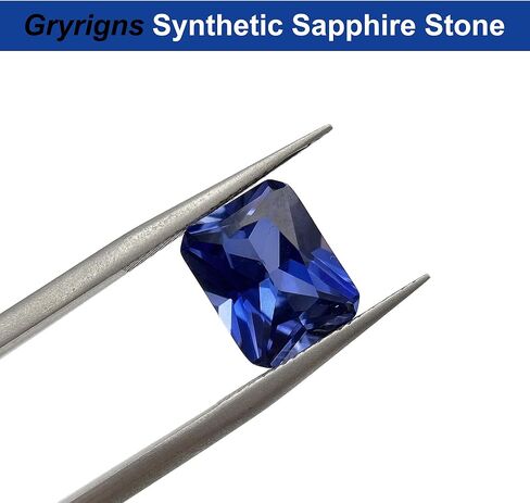 Gryrigns Cornflower أزرق فضفاض حجر الياقوت الاصطناعي قطع مشع مكون من أحجار كريمة اكسيد الالمونيوم الأوجه 3A VVS (8.58 قيراط، 14 × 10 مم، قطعة واحدة) in Kuwait