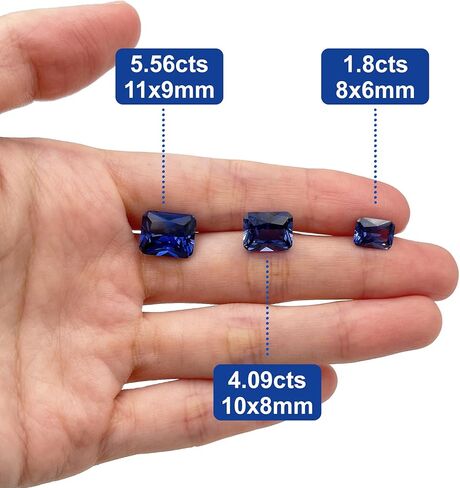 Gryrigns Cornflower أزرق فضفاض حجر الياقوت الاصطناعي قطع مشع مكون من أحجار كريمة اكسيد الالمونيوم الأوجه 3A VVS (8.58 قيراط، 14 × 10 مم، قطعة واحدة) in Kuwait