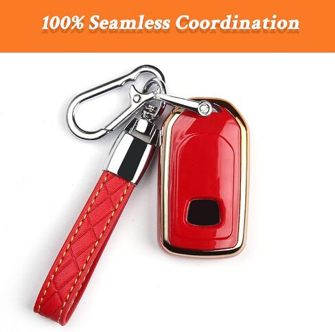 TECARATE لغطاء Honda Key Fob - حامل غطاء غطاء غطاء مفتاح Fob لهوندا Accord Civic CRV Pilot Odyssey ناعم من البولي يوريثان اللدن بالحرارة لحماية الغطاء الكامل مفتاح ذكي بدون مفتاح غطاء مفتاح بعيد لهوندا أحمر in Saudi Arabia