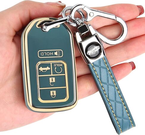 TECARATE لغطاء Honda Key Fob - حامل غطاء غطاء غطاء مفتاح Fob لهوندا Accord Civic CRV Pilot Odyssey ناعم من البولي يوريثان اللدن بالحرارة لحماية الغطاء الكامل مفتاح ذكي بدون مفتاح غطاء مفتاح بعيد لهوندا أحمر in Saudi Arabia