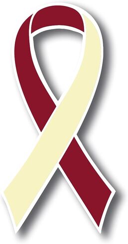 Magnet Me Up Head and Neck Cancer Awareness Burgundy and Ivory Ribbon Magnet Decal, 3.5x7 Inches, Heavy Duty Automotive Magnet for Car Truck SUV, Showing Support or Fundraising, Crafted in USA in Kuwait