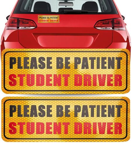 3 Pcs Student Driver Magnets for Car,Please Be Patient Student Driver Sticker Girls and Boys New Student Driver Sticker Safety Warning Signs,High Reflective,Reusable Movable,Set of 3. 3.5" x 9" in Saudi Arabia