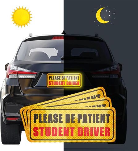 3 Pcs Student Driver Magnets for Car,Please Be Patient Student Driver Sticker Girls and Boys New Student Driver Sticker Safety Warning Signs,High Reflective,Reusable Movable,Set of 3. 3.5" x 9" in Saudi Arabia
