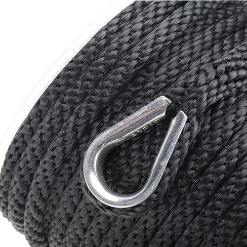 NovelBee 1/2" x 100' Solid Braid MFP Anchor Line,Multi-filament Polypropylene Anchor Rope for Boat Marine (Black) in Saudi Arabia