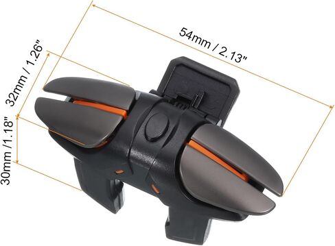 MECCANIXITY Gaming Trigger Mobile Game Controller 1 Pair Fire Key Burst Shooter Mechanical Black for 4.7-6.5 Inch Cell Phone in Saudi Arabia