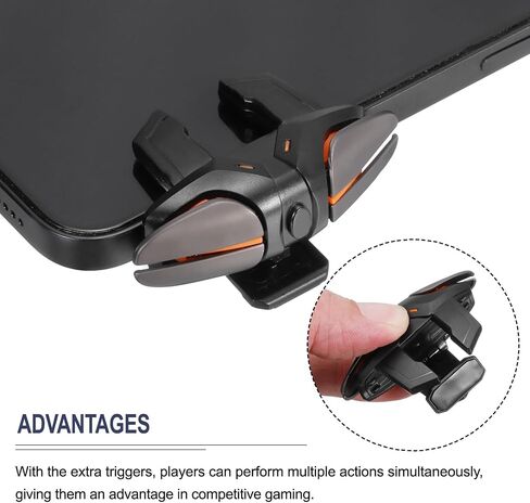 MECCANIXITY Gaming Trigger Mobile Game Controller 1 Pair Fire Key Burst Shooter Mechanical Black for 4.7-6.5 Inch Cell Phone in Saudi Arabia
