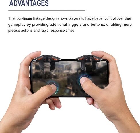 MECCANIXITY Gaming Trigger Mobile Game Controller 1 Pair Fire Key Burst Shooter Mechanical Black for 4.7-6.5 Inch Cell Phone in Saudi Arabia