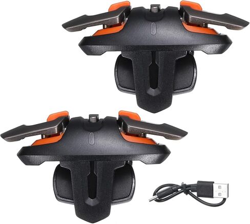 MECCANIXITY Gaming Trigger Mobile Game Controller 1 Pair G5 Four-Finger Linkage Button Burst Shooter Black for 4.7-6.5 Inch Cell Phone with 21.5cm Data Cable in Saudi Arabia