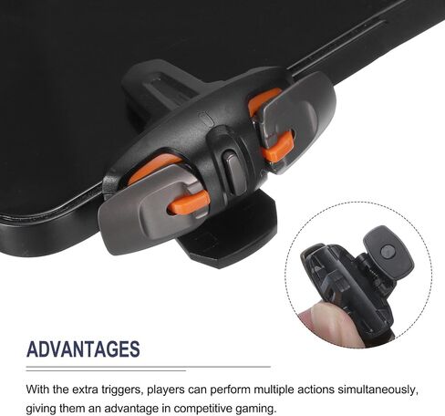 MECCANIXITY Gaming Trigger Mobile Game Controller 1 Pair G5 Four-Finger Linkage Button Burst Shooter Black for 4.7-6.5 Inch Cell Phone with 21.5cm Data Cable in Saudi Arabia