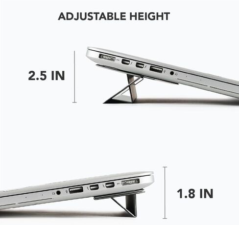 Invisible Slim Laptop Stand - with Reusable Adhesive Sticker - Laptop Stands with Adjustable Angles - Laptop Stand Adjustable Height - Gray in Saudi Arabia