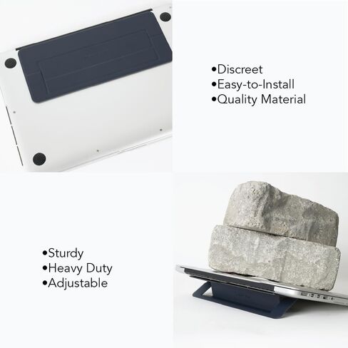 Invisible Slim Laptop Stand - with Reusable Adhesive Sticker - Laptop Stands with Adjustable Angles - Laptop Stand Adjustable Height - Gray in Saudi Arabia