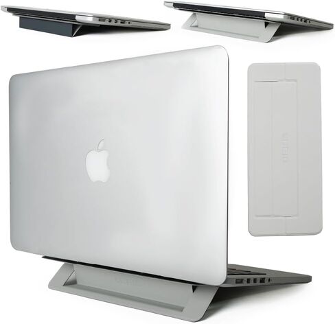 Invisible Slim Laptop Stand - with Reusable Adhesive Sticker - Laptop Stands with Adjustable Angles - Laptop Stand Adjustable Height - Gray in Saudi Arabia