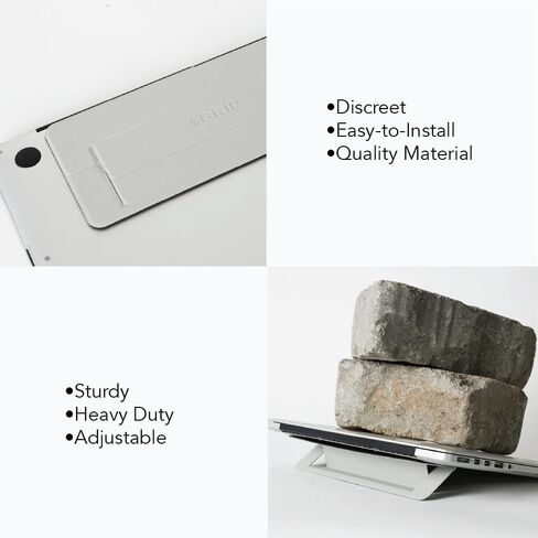 Invisible Slim Laptop Stand - with Reusable Adhesive Sticker - Laptop Stands with Adjustable Angles - Laptop Stand Adjustable Height - Gray in Saudi Arabia
