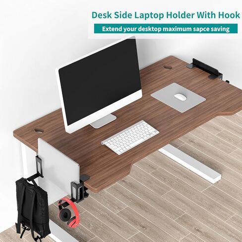 منظم تخزين جانبي للمكتب من KKUYT لرف المكتب، بدون حفر تحت المكتب، حامل كمبيوتر محمول معدني تحت المكتب، منظم مكتب معلق لأساسيات المكتب in Kuwait