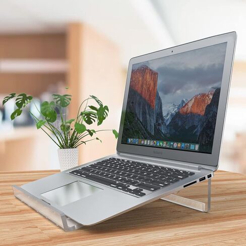 حامل كمبيوتر محمول من الأكريليك، حامل كمبيوتر محمول من الأكريليك الشفاف، حامل كمبيوتر محمول مع تهوية للمكتب والمكتب والمنزل، مناسب لأجهزة الكمبيوتر المحمولة حتى 16 بوصة in Kuwait