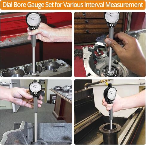 Neoteck Dial Bore Gauge 2"-6"/0.001" Extender Dial Bore Gauge Set Self-Centering Bore Gauge Set with Carbide Anvils, Chrome Plated Handle & Insulated Grips, Case for Deep Engine Cylinder Measurement in Saudi Arabia