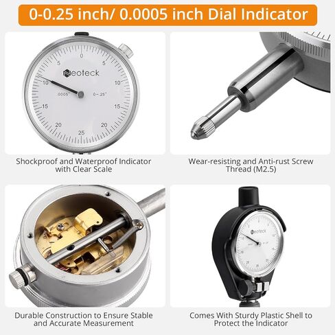 Neoteck Dial Bore Gauge 2"-6"/0.001" Extender Dial Bore Gauge Set Self-Centering Bore Gauge Set with Carbide Anvils, Chrome Plated Handle & Insulated Grips, Case for Deep Engine Cylinder Measurement in Saudi Arabia