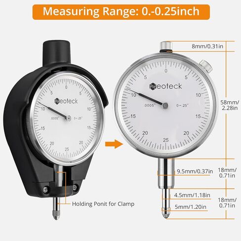 Neoteck Dial Bore Gauge 2"-6"/0.001" Extender Dial Bore Gauge Set Self-Centering Bore Gauge Set with Carbide Anvils, Chrome Plated Handle & Insulated Grips, Case for Deep Engine Cylinder Measurement in Saudi Arabia