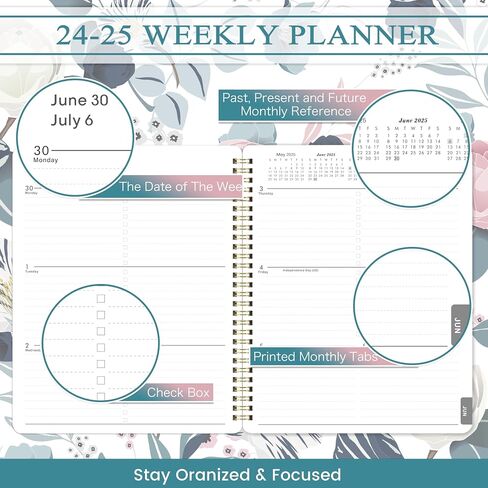 2024-2025 Planner - JUL 2024 - JUN 2025, Academic Planner 2024-2025, 2024-2025 Planner Weekly and Monthly with Tabs, 8" x 10", Perfect Daily Organizer in Kuwait