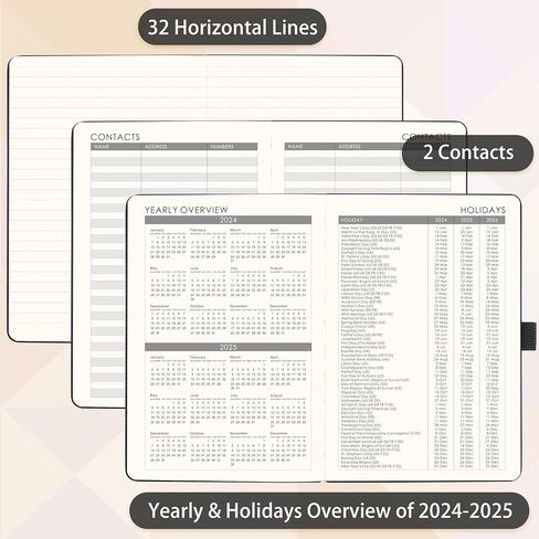مخطط 2024-2025 - مخطط 2024-2025 أسبوعي وشهري، يوليو 2024 - يونيو 2025، 5.7 بوصة × 8.4 بوصة، مخطط أكاديمي 2024-2025 مع حامل قلم، جيب خلفي، إغلاق مرن، غلاف صلب مع علامة كتاب - أسود in Kuwait