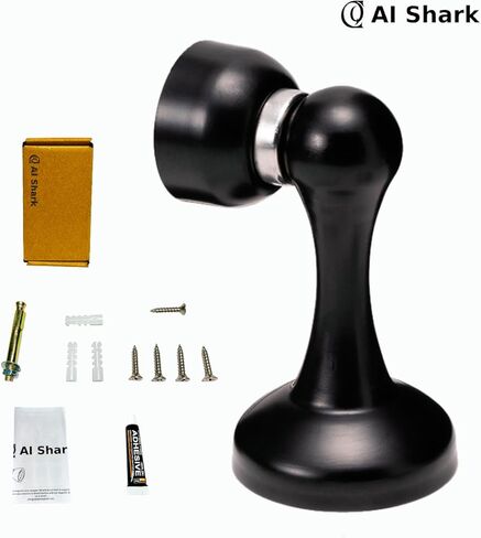 AI Shark توقف الباب المغناطيسي للباب، إيقاف الباب لأسفل الباب، لا يتطلب الحفر، مضاد للصدأ، مناسب لأنواع الأبواب المختلفة، يتم تثبيته على الحائط أو الأرضية باستخدام مادة لاصقة أو براغي، عبوة واحدة باللون الأسود غير اللامع in Kuwait