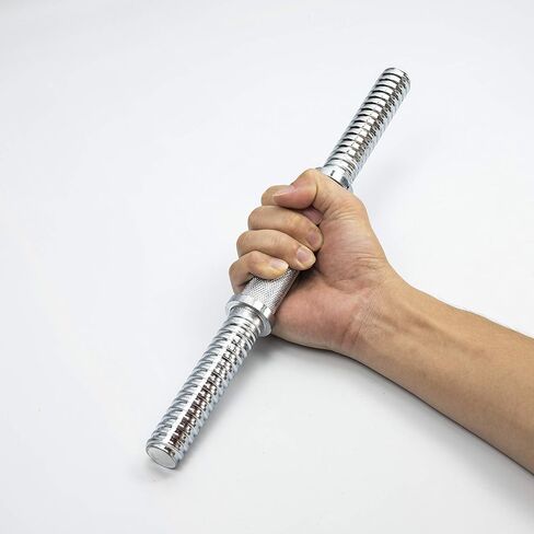 Threaded Dumbbell 12.6/14.2/14.8/15.7/18.1/19.7/22inch(32/35/38/40/46/50/56cm) curved Handles/Adjustable Dumbbell Bar Handles - Fit 1 inch Standard Weight Plate - Weightlifting Accessories - Sold in Pair in Saudi Arabia