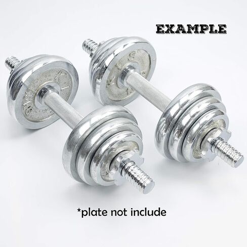 Threaded Dumbbell 12.6/14.2/14.8/15.7/18.1/19.7/22inch(32/35/38/40/46/50/56cm) curved Handles/Adjustable Dumbbell Bar Handles - Fit 1 inch Standard Weight Plate - Weightlifting Accessories - Sold in Pair in Saudi Arabia