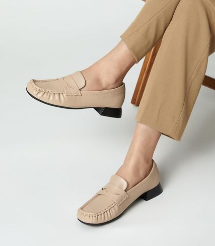 Arromic Penny Loafers for Women 2024 Comfortable Womens Loafers for Work Slip-Ons Leather Driving Shoes Casual Fashion in Kuwait