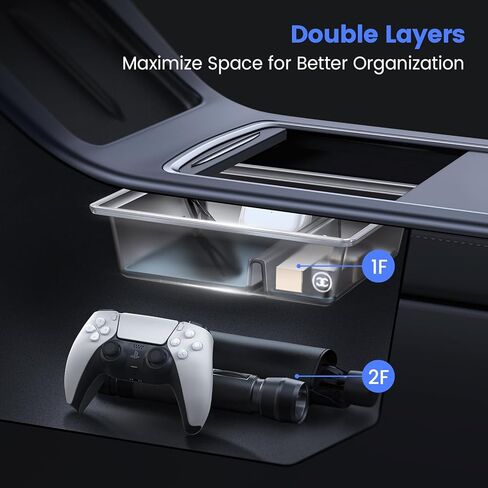 منظم وحدة التحكم المركزية VICSEED Tesla - مرتب تمامًا - صينية تنظيم وحدة التحكم طراز Tesla 3/Y مع حماية من السيليكون، منظم Tesla موديل 3/Y الشفاف الخفيف، ملحقات Tesla Model 3 Model Y in Kuwait