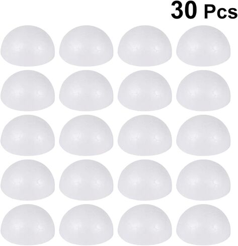 VANZACK VANZACK White Foam Balls Half Round Polystyrene Half Foam Balls Craft Supplies, Foam Hemispherical Craft Ball for DIY Home Craft Project and Art Decoration, 15Pcs in Saudi Arabia
