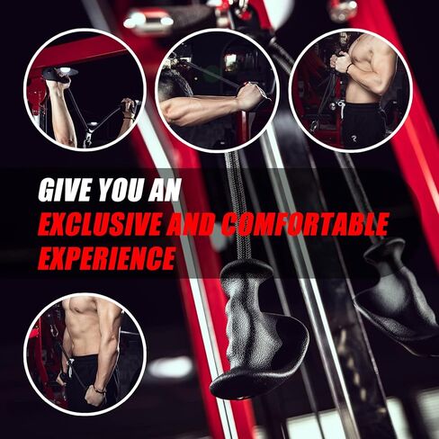 مرفق سحب حبل ثلاثي الرؤوس مريح من M MANUEKLEAR، مرفق كابل حبل ثلاثي الرؤوس مرفق كابل لياقة بدنية غير قابل للانزلاق مع قبضة مطاطية طبيعية ملحقات صالة الألعاب الرياضية للرجال والنساء - طول الحبل 91.44 سم in Kuwait