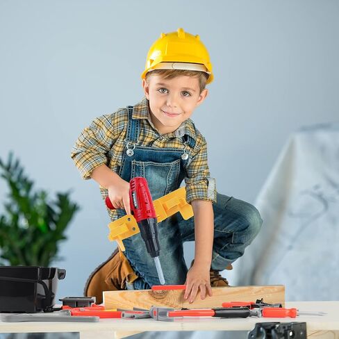 مجموعة أدوات الأطفال للأولاد، 35 قطعة مجموعة أدوات للأطفال الصغار مع مثقاب كهربائي، صندوق أدوات ألعاب وحزام أدوات، أدوات بناء التظاهر، هدايا لعبة للأولاد الصغار الذين تتراوح أعمارهم بين 3 4 5 6 7 in Kuwait