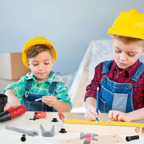 مجموعة أدوات الأطفال للأولاد، 35 قطعة مجموعة أدوات للأطفال الصغار مع مثقاب كهربائي، صندوق أدوات ألعاب وحزام أدوات، أدوات بناء التظاهر، هدايا لعبة للأولاد الصغار الذين تتراوح أعمارهم بين 3 4 5 6 7 in Kuwait