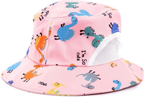 Kids Bucket Hat Spring and Summer Cartoon Dinosaur Hat Outdoor Sports Sunscreen Sun Hat for Boys and Girls 4-8 in Saudi Arabia