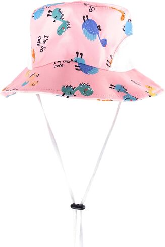 Kids Bucket Hat Spring and Summer Cartoon Dinosaur Hat Outdoor Sports Sunscreen Sun Hat for Boys and Girls 4-8 in Saudi Arabia
