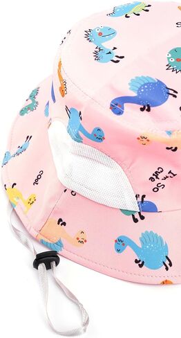 Kids Bucket Hat Spring and Summer Cartoon Dinosaur Hat Outdoor Sports Sunscreen Sun Hat for Boys and Girls 4-8 in Saudi Arabia