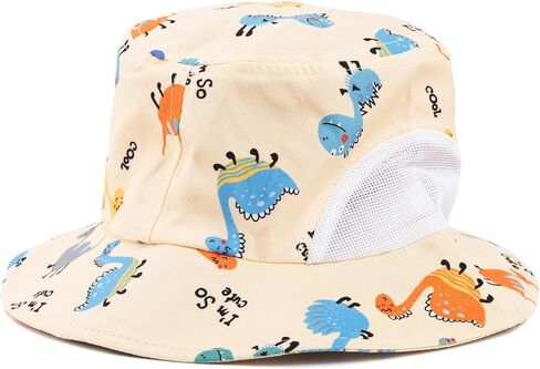 Kids Bucket Hat Spring and Summer Cartoon Dinosaur Hat Outdoor Sports Sunscreen Sun Hat for Boys and Girls 4-8 in Saudi Arabia