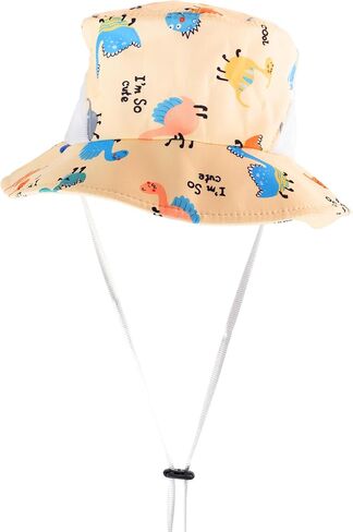 Kids Bucket Hat Spring and Summer Cartoon Dinosaur Hat Outdoor Sports Sunscreen Sun Hat for Boys and Girls 4-8 in Saudi Arabia