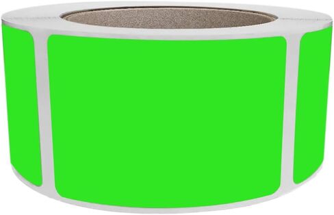 Royal Green Colored Label Tag Stickers 3x2 inch (76mm x 51mm) Neon Green Sticker Roll - 500 Pack in Saudi Arabia