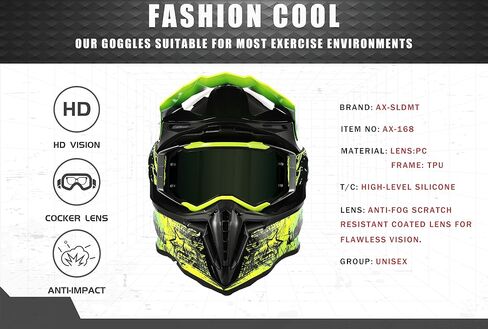 AX-SLDMT Motorcycle Goggle UV400 - Adult Youth ATV Dirt Bike Goggles - Ski Offroad Wide Vision Riding Goggle for Men & Women in Saudi Arabia