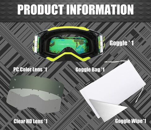 AX-SLDMT Motorcycle Goggle UV400 - Adult Youth ATV Dirt Bike Goggles - Ski Offroad Wide Vision Riding Goggle for Men & Women in Saudi Arabia