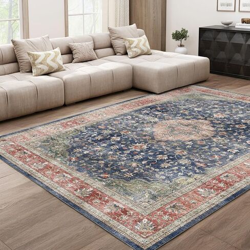 Vintage Washable Area Rugs 2x3, Small Entryway Accent Rug, Non Slip Indoor Entrance Throw Carpet, Distressed Low Pile Door Mat for Kitchen Bathroom Bedroom Living Room Front Porch, Grey in Kuwait